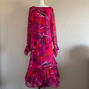 Deadstock Y2K Phool Red Ruffle Blouse and Skirt Set